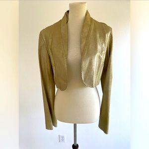 Sherry Nikka leather gold crop jacket. Size M. New